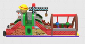 Course d'obstacles gonflable jeu de saut plein d'entrain course de défi de qualité commerciale pour enfants et adultes - Product Image 2