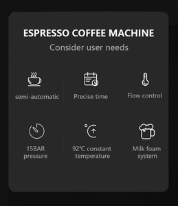 Filtre 58mm 1350W 15 bar machine à café expresso café machine à expresso en acier inoxydable - Product Image 4