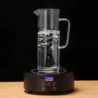 Bouilloire à eau Noble Happy 1,5 L en verre borosilicate transparent, style européen classique, anti-dumping, élégante, avec couvercle, pour café et thé