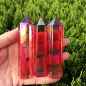 Wholesale Healing <b>Crystal</b> Stone Carving Crafts Aura Red Clear Quartz Point <b>Tower</b> for Home Decoration Mother's Day Christmas - Product Image 3