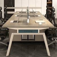 BGZ-204X Bureau de travail moderne et minimaliste, poste de travail pour personnel, double face, quatre personnes, avec cloisons, bureau financier avec chaise d'ordinateur