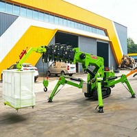 Mini-grue araignée de 3 tonnes à double alimentation, grue de levage hydraulique sur chenilles en caoutchouc, télécommandée pour l'entretien des espaces intérieurs étroits