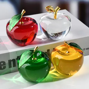 Venda quente amazon transparente cristal ecológico apple 70mm, enfeites, decoração da casa