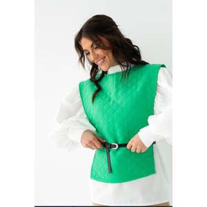 Conjunto de Camisa Verde con Cinturón y Poncho para Mujer, 100% Algodón Oxford, Transpirable - Product Image 3