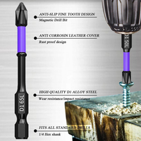Jeu de tournevis cruciformes magnétiques PH2 en acier allié antidérapant pour perceuse à percussion
