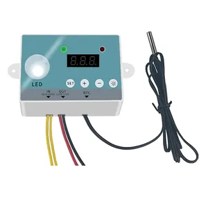 微型温度控制器发光二极管温度计热敏控制器开关探头220V