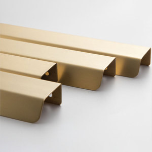 Wholesale Minimalist <strong>Bedroom</strong> Dresser Kitchen Bar Furniture <strong>Door</strong> Cabinet Hardware Hidden Brass Lip Pulls Drawer Handles - Product Image 4