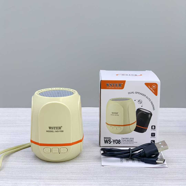 WS-Y08 New Arrival Mini Blue-tooth Portable Wireless BT Speaker Stereo Woofer Active Super Bass Blue-tooth Speaker FM Radio
