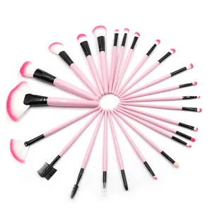 24 pcs OEM Eyeshadow Cosmetic Make Up Brushes Pink Color Custom Logo Makeup Brush Set