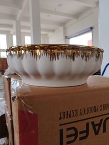 Ensemble <span class=keywords><strong>de</strong></span> bols à <span class=keywords><strong>soupe</strong></span> en céramique <span class=keywords><strong>de</strong></span> 12 pouces, bol à <span class=keywords><strong>soupe</strong></span> avec brosse, bord doré, décoration <span class=keywords><strong>de</strong></span> <span class=keywords><strong>la</strong></span> maison, vaisselle, service, bols en céramique <span class=keywords><strong>de</strong></span> grande taille - Product Image 3