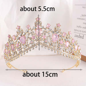 Accepter ODM OEM couronnes baroques pour les reines luxe strass accessoires de mariée Couronne diadèmes cristal diadème pièce de tête de mariage - Product Image 4