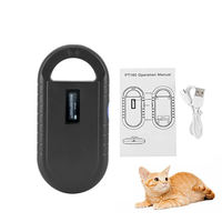 Microchip Scanner 125KHZ Lector de etiquetas RFID de mano ISO1784/ISO11785 Escáner de animales con 1000 ranuras de memoria