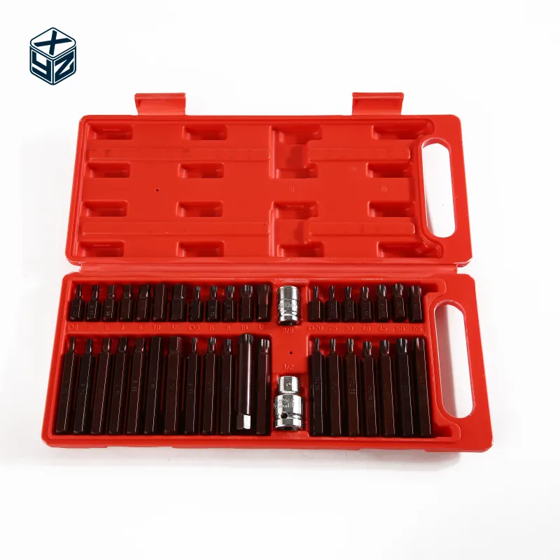 Herstellung großhandel rote farbe S2 material kunststoff-box 40 stück bits set mit weiteren spezifikationen