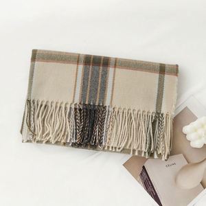 Nuevo Bufanda de Moda para Adultos, Otoño Invierno, Diseño a Cuadros, Logotipo Personalizado, Bufanda Larga y Gruesa con Borlas para Mujer, Bufandas Cálidas para Mujer - Product Image 6