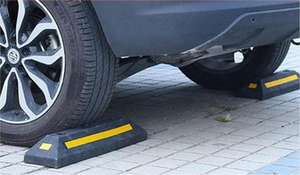 ホイールストッパー550*150 * 100mmゴム製トラックガレージイエロー + ブラック - Product Image 2