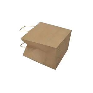 Custom Logo 100% Recyclable Shopping Gift Kraft Paper Grocery Bag Kraft Paper Bag With Handle