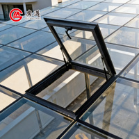 Toit ouvrant manuel moderne en alliage d'aluminium et verre insonorisé, personnalisable