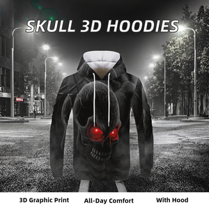 Sudaderas con Capucha de Otoño para Hombre al por Mayor, con Estampado 3D de Calavera, Tejidas, con Bolsillo - Product Image 2
