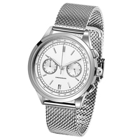 BOMAXE Edelstahl Luxus Quarz Chronograph Uhr mit Zeiger-Zifferblatt Wasserdicht 5BAR Unisex-Design