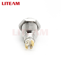 Interrupteurs à bouton-poussoir en métal éclairés par LED, anti-vandalisme, étanches, 12 V, à action momentanée, personnalisables, 1NO, 10 mm, 12 mm, 16 mm, 19 mm, 22 mm