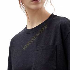 Camiseta de Manga Corta de Algodón Elástico con Cuello Alto para Mujer, Transpirable, de Alta Calidad, con Bolsillo Oculto, Ropa Casual, Personalizable por el Proveedor - Product Image 1