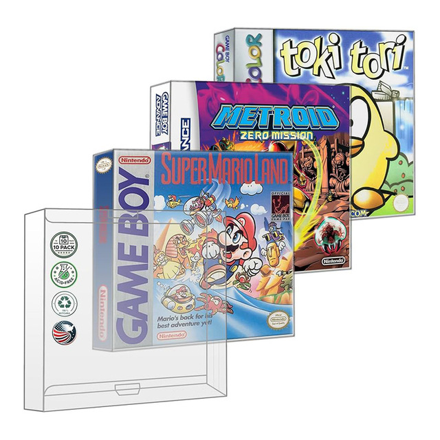 Protective Display Case for US EU GBA Game Cartridge Boxes PET Transparent GB GBC Cartridge Storage Protector Box