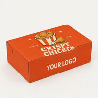 Boîte en carton blanc de qualité alimentaire, pliable, imprimée en couleur, pour l'emballage de poulet frit et de restauration rapide