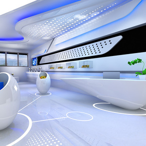 Mostrador de Recepción de Fibra de Vidrio Industrial Fangtian, Diseño Contemporáneo Personalizado para Muebles Comerciales de Edificios de Oficinas - Product Image 3