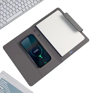 Notebook kulit A5 pintar dan Notebook PU gesper magnetik OEM dengan Power Bank untuk hadiah bahan jurnal lem cetak ODM