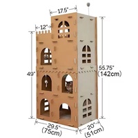 Meilleures ventes : Arbre à chat tour en carton ondulé DIY, grattoir personnalisable imprimé pour chats, chatons et petits animaux, pour jeu ludique et cadeau domestique