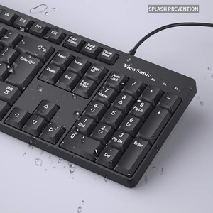 ViewSonic Cu1500 – Combo clavier et souris filaires blancs, pour le bureau à domicile, le jeu multimédia, connexion USB - Product Image 3