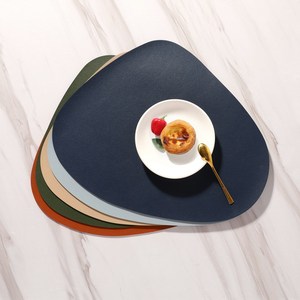 Model baru Set alas meja makan kulit imitasi dekoratif kulit PU PVC untuk digunakan di rumah dan restoran - Product Image 3