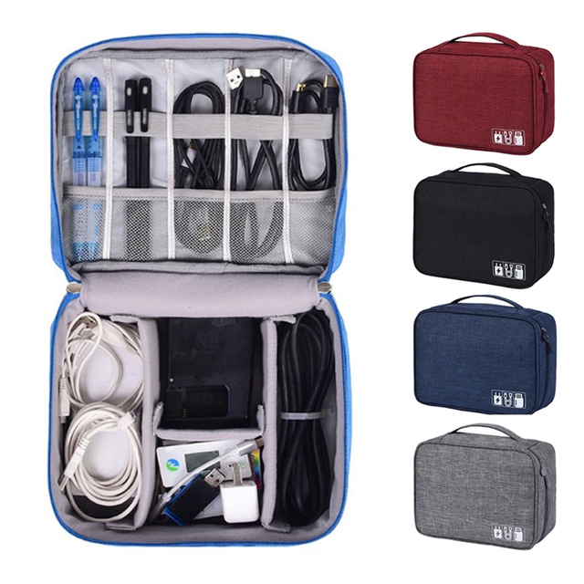 Low MOQ Custom Logo Travel Waterproof Organizing Bag Electronic Accessories Storage Pouch Bag Charging Cable Carrying Bag Case