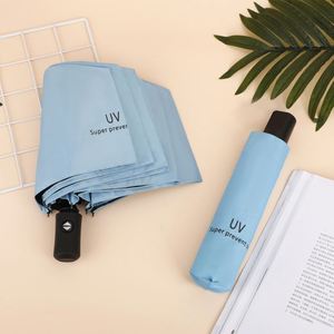 Parapluie automatique anti-UV pour adulte, protection solaire et pluie, revêtement noir, résistant aux UV, pour jardin, étanche, 8 baleines, poignée en plastique, avec logo - Product Image 2
