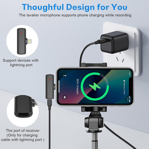 1-2 Lightning Micro không dây cắm và chơi mic không dây với hộp sạc đa hướng Mô hình cực - Product Image 6