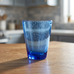 Bicchiere in Vetro Satinato Blu Notte Cancun 330ml, Artigianale Premium Soffiato a Bocca, Design Moderno, Lavabile in Lavastoviglie, per Feste - Product Image 3
