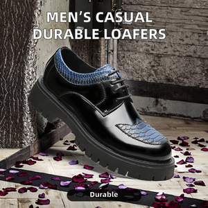 Mocasines de vestir duraderos de piel sintética con cordones, cómodos y casuales, para hombre, con puntera, ideales para primavera y otoño, venta al por mayor. - Product Image 1