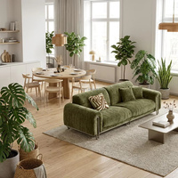 Ensemble de canapés carrés en velours de style minimaliste italien, éponge écologique, design durable, fauteuil de détente moderne de luxe, structure métallique enveloppée