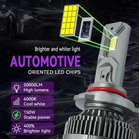 LUMIKNIGHT Kit Konversi Lampu Depan LED THOR 50000LM 220W Terbaru, Daya Tinggi, Universal H4, Canbus 9005 9006 H11 untuk Mobil