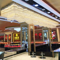 Grand projet Lustre en cristal Grande salle Plafonniers LED Plafond carré pour hall d'hôtel Intérieur Acrylique Or Verre 30 90 1PCS