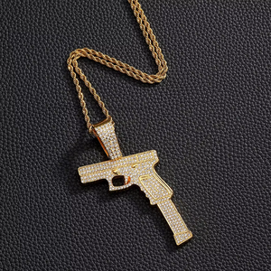 Colgante de Pistola Subfusil UZI para Hombre, Joyería Punk Hip Hop Cool Popular en el Medio Oriente - Product Image 3