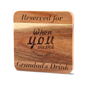 Vente en gros de sous-verres écologiques en bois d'acacia naturel style nordique logo personnalisé-cadeau promotionnel pour grand-mère grand-père papa tapis tampons - Product Image 4