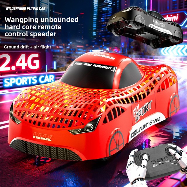 Ready-to-Go 4-Channel 2.4G Remote Control Flying Car Altitude-Holding Quadcopter Obstacle Avoidance Indoor Use Model Boy's Toy