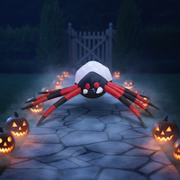 Décoration de jardin intérieure/extérieure pour fête d'Halloween avec lumières LED intégrées, modèle gonflable d'araignée drôle et effrayant