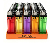 Briquet jetable en plastique transparent à silex, vente en gros d'usine, prix abordable