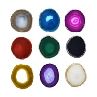 En gros Agate Sous-verre Cristal Artisanat Sculpté Gemme Plaque Nature Tranche Agate Pierre Sous-verre Ensemble pour Boire Tasse