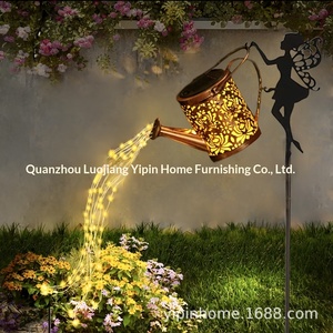 <span class=keywords><strong>Lampe</strong></span> solaire LED étanche IP55 en métal, design arrosoir avec fleurs paysagères, modèle ST616 - Product Image 4