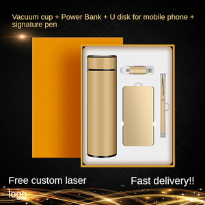 Chai Nước Hiển Thị Nhiệt Độ Logo Theo Yêu Cầu + Sạc Dự Phòng + Bút + Ổ Usb Flash Bộ Quà Tặng Khuyến Mãi - Product Image 2