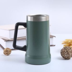 Tasse à bière isotherme personnalisée 24 oz en acier inoxydable avec poignée - Product Image 2