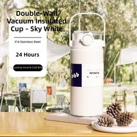 Gobelet isotherme portable moderne Alibaba en acier inoxydable 316 à double compartiment, grande capacité, avec couvercle et paille, maintien thermique 12-24 heures